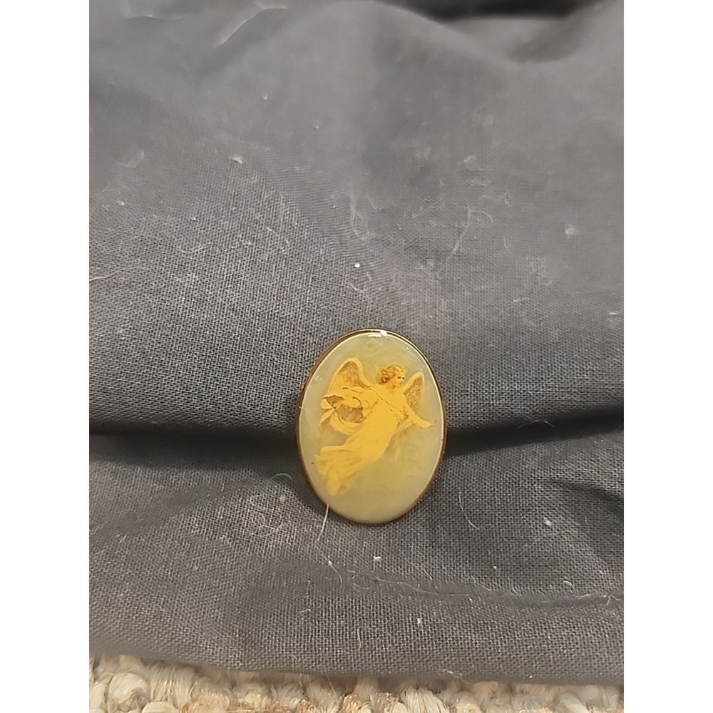 Vintage Angel Clutch Pin Lapel Hat Collar Religious Christian Celestial Spirit